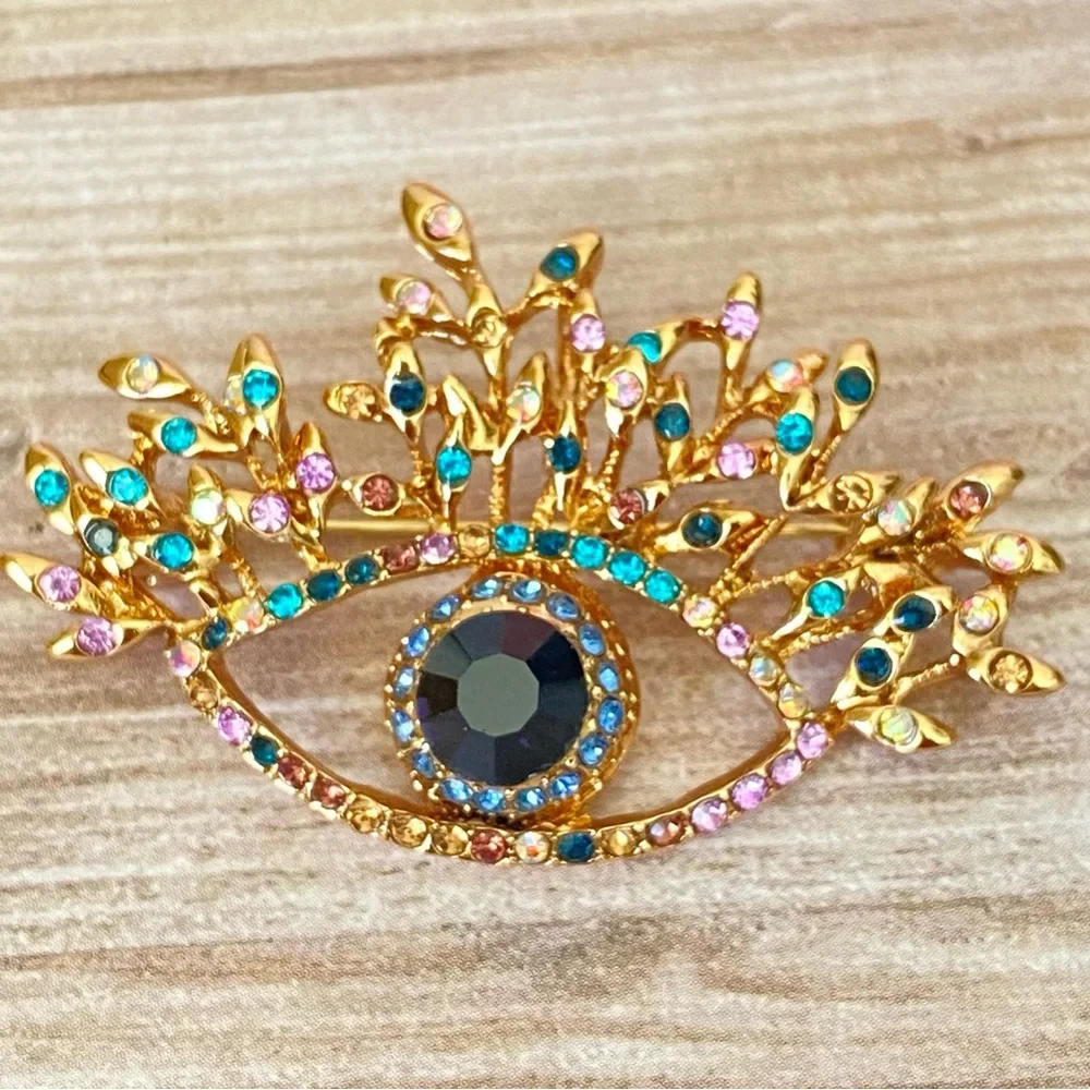 BLUE MULTI EVIL EYE CHARM BROOCH / PENDANTS NEW! - Picture 5 of 11